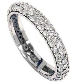 1.10CT Pave Diamond Anniversary Eternity Wedding Ring