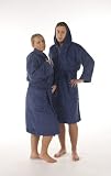 Produkt-Bild: Frottee Bademantel mit Kapuze "F&ouml;hr" blau f&uuml;r Damen & Herren, M