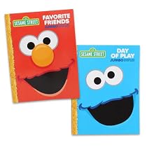 Sesame Street Coloring Book Set (2 Books - Elmo and Cookie Monster)
