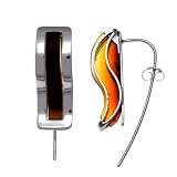Tides Collection Certified Genuine Honey Amber and Sterling Silver Double-S Earrings
