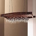 Vintage Oak Hanging Wine Glass Rack
