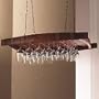 Vintage Oak Hanging Wine Glass Rack