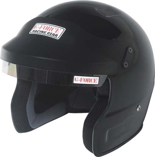 G-Force 3001LRGBK Pro Phenom Black Large Open Face Racing Helmet