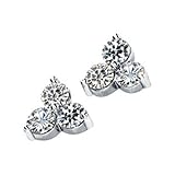 14K White Gold Stud Earrings With Moissanite
