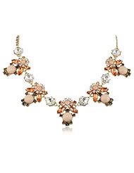 Crystal Statement Antique Gold Tone Necklace, 19"+3" Extender