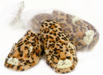 Warm Whiskers Heated Lavender Leopard Slippers - Small