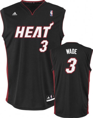NBA Youth Miami Heat Dwyane Wade Road Replica Jersey  (Black, Medium)