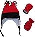 N'Ice Caps Boys Sherpa Lined Micro Fleece Four Corner Ski Hat and Mitten Set