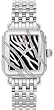 NEW MICHELE DECO SAFARI ZEBRA DIAMOND STAINLESS STEEL LADIES WATCH MWW06T000001