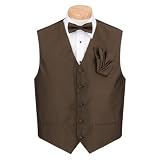 Men's - Brown - Formal Vest, Bowtie and Hanky Set