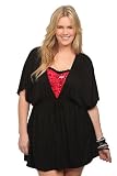 Torrid Plus Size Black Knit Pullover Swim Cover-Up