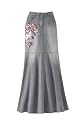 Newport News Jeanology Embroidered jean skirt