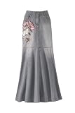 Newport News Jeanology Embroidered jean skirt