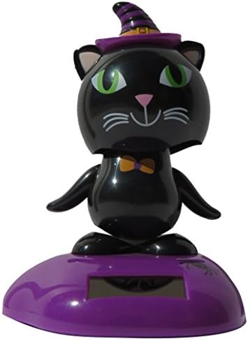 Halloween Solar Dancing Black Cat Witch For Desk, Gift or Parties