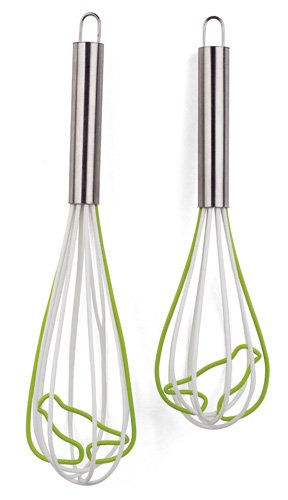Kikkerland Bird Silicone Whisks, 2-Piece Set