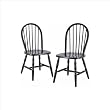 Winsome Wood Assembled 29-Inch Windsor Chairs, Set of 2, Black Finish