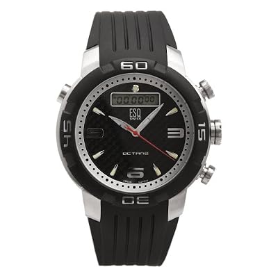 ESQ by Movado Men's Octane Ana-Digi Black Rubber Strap Watch #07300968