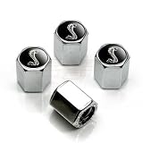 On Sale Ford Mustang GT Black Coiled Snake Chrome Tire Stem Valve Caps
