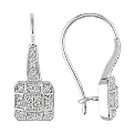 10Kw 1/10Ct Tdw Euro Back Earrings - White