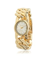 Brinley Co. Womens Stainless Steel Link Watch