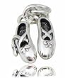 Beaucoup Designs Silver Over Pewter 2 Ballet Slippers Charm MADE IN THE USA!
