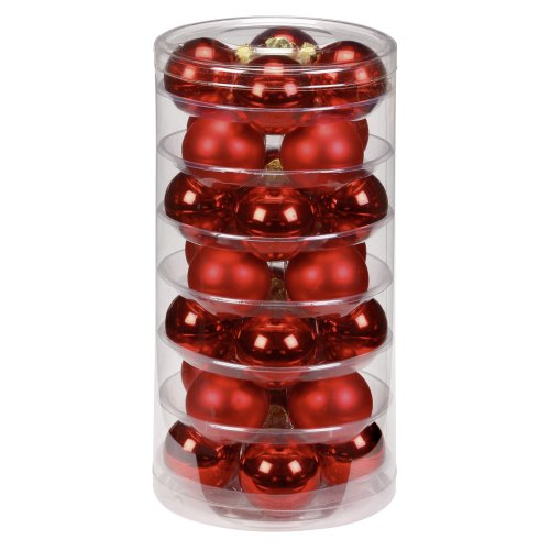 Inge-glas 1202D002 Kugel 45 mm, 28 St&uuml;ck/Dose, rot glanz/matt Preisvergleich