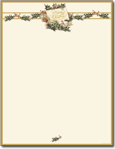 Vintage Christmas Holly Letterhead
