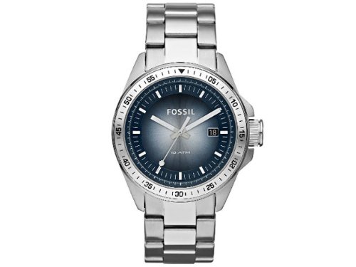Fossil Men's AM4369 Stainless Steel Analog with Blue Dial Watch