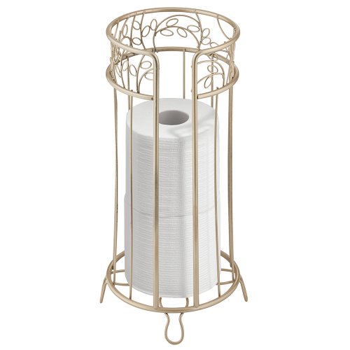 InterDesign Twigz Free Standing Toilet Paper Holder for Bathroom - Pearl Champagne