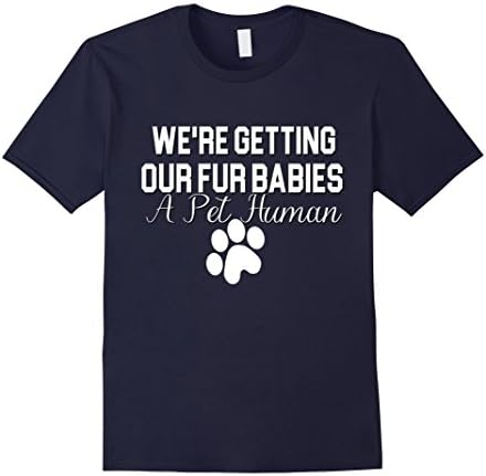 Men's Funny Maternity Shirt Fur Babies Cat Dog Pregnant Pet Human 2XL Navy
