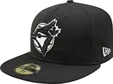 Toronto Blue Jays Black with White Logo 59FIFTY Fitted Cap