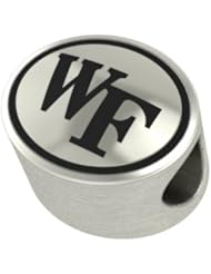 Wake Forest Deamon Deacons Collegiate Bead Fits Most European Style Bracelets Including Chamilia, Biagi, Zable, Troll and More. High Quality Bead in Stock for Immediate Shipping