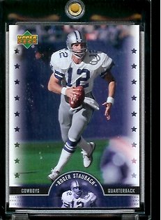 2005 Upper Deck Legends Roger Staubach Dallas Cowboys Football Card #88 - Mint Condition - In Protective Display Case !!