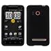 Htc Evo 4g Black Soft Silicone Rubber Skin Phone Cover Case + Screen Protector