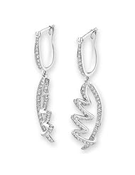 (X1000Diamond) 18K/750 White Gold Angel Wing Diamond Dangling Earring (0.71cttw, G-H Color, VS2-SI1 Clarity)