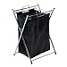 Kitchen & Housewares : Laundry Hamper, Chrome Frame with Black bag, Folding