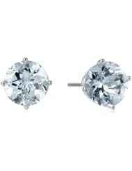 10k Gold Round Gemstone Stud Earrings (6mm)