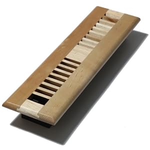 Decor Grates WLBR212-N 2-Inch by 12-Inch Wood Louver Floor Register, Natural Birch