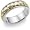 Heart Wedding Band Ring - 14K Two-Tone Gold