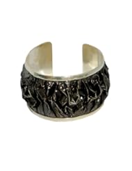 .925 Sterling Sivler Cuff Bangle Bracelet Black Rhodium Jewelry