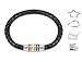 Black Braided Leather Bracelet with