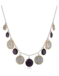 NINE WEST VINTAGE AMERICA "Purple Reign" Two-Tone, Purple Shaky Pendant Necklace, 18"
