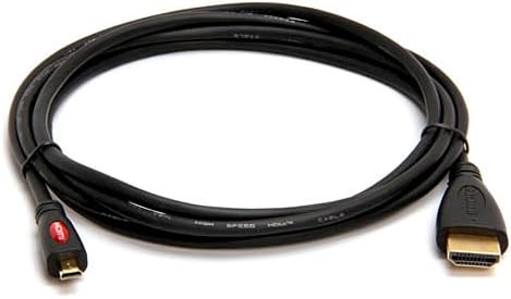 Micro-HDMI (type D) to HDMI (type A) High Speed Cable with Ethernet - 6ft for use with Samsung EX1/Samsung NX10/NX100/Samsung ST5000/ST5500/Samsung TL350/TL500/Samsung WB650/Fujifilm Finepix F80EXR/F85EXR/F300EXR/F305EXR/Olympus Stylus 9010/Motorola Andro