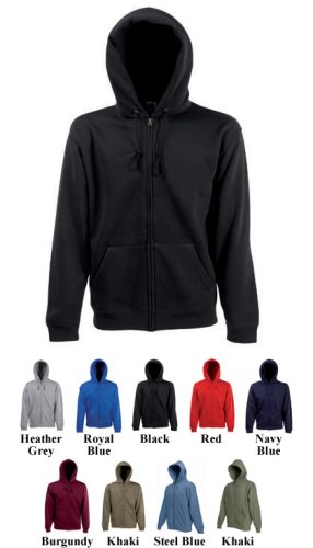 Fruit of the loom zip through hooded sweatshirt hoodie