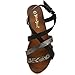 Nature Breeze Women's Slingback Ankle Buckle Open Toe Double Cross Strap Casual Sandal Shoes