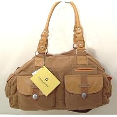 hellbraune DAVID JONES Tasche Handtasche Canvas