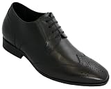 CALDEN - K39331 - 2.6 Inches Taller - Size 8 D US - Height Increasing Shoes for Men (Black Leather Lace up Wing tip Formal Dress Shoes) CALDEN - K39331 - 2.6 Inches Taller - Size 8 D US - Height Increasing Shoes for Men (Black Leather Lace up Wing tip Formal Dress Shoes)