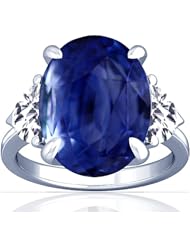 Platinum Oval Cut Blue Sapphire Three Stone Ring (GIA Certificate)