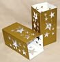 Gold with Star Cutouts Cardboard Paper Luminary - Package of 24