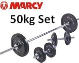 50kg Cast Iron 5FT Barbell With FREE Dumbbell Set! Spinlock Collars Included.